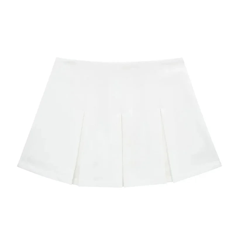 Mooyufon Fashion Women's High Waist Shorts Skirts Pleated Skirt Shorts Women Striped Bermuda Shorts Woman Casual Mini Shorts