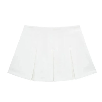 Mooyufon Fashion Women's High Waist Shorts Skirts Pleated Skirt Shorts Women Striped Bermuda Shorts Woman Casual Mini Shorts