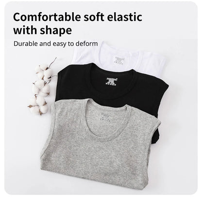 1/3 Piece Men's Wide-shouldered Cotton Vest Youth Sports Fitness Basketball Football Breathable Sweat-absorbent Joker Slim Top