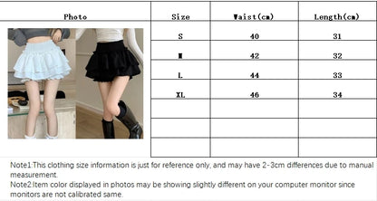 Mini Skirt Cute Sexy Balletcore Elastic High Waist Ball Gown Ruffle Patchwork Lolita Skirt Short Korean Sweet Y2K Women Clothing