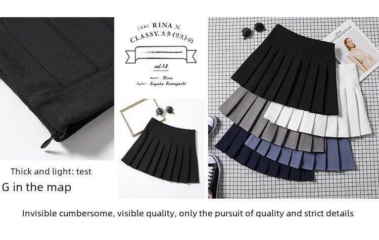 100-crotch Women Spring Summer Jk White A- crotch High-waist Short Skirt Autumn Winter Plaid Half-skirt