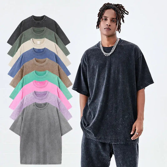 Summer Washed T shirt for Men Women Cotton Loose O-Neck Oversized Tee Men's Korean Y2k Tops Casual Vintage Short Sleeve T-shirt