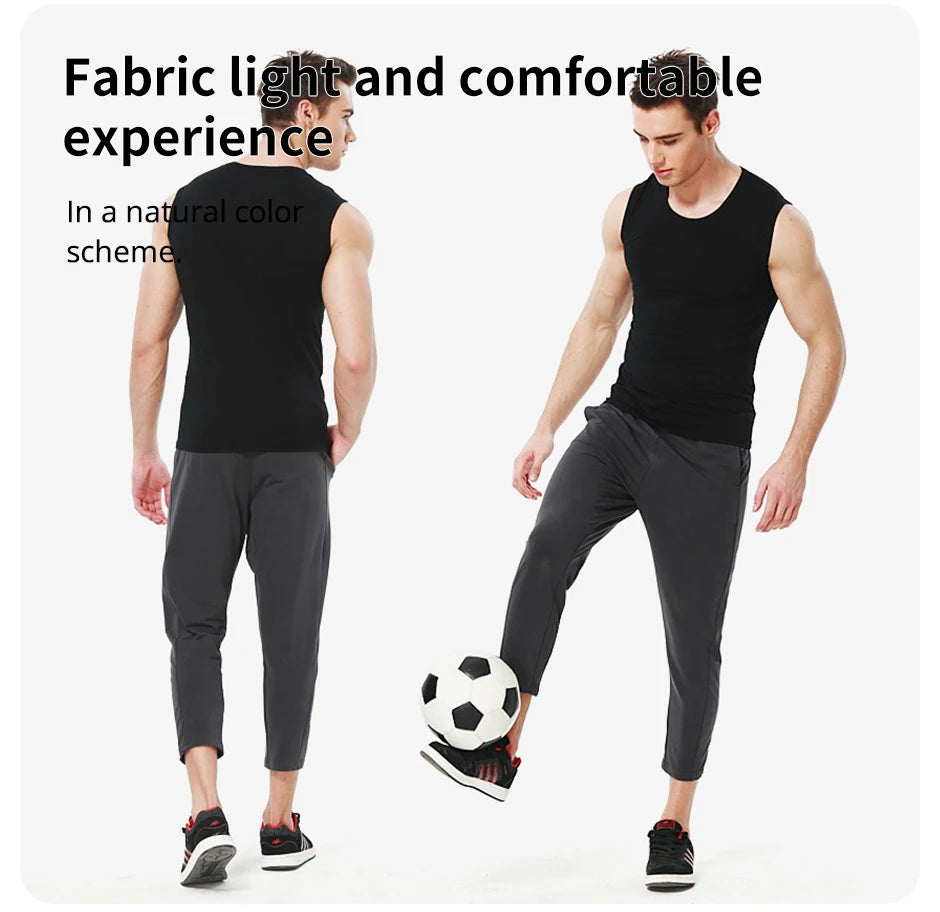1/3 Piece Men's Wide-shouldered Cotton Vest Youth Sports Fitness Basketball Football Breathable Sweat-absorbent Joker Slim Top