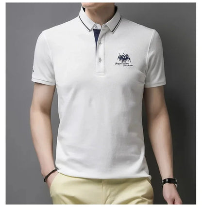Summer Mens Embroidered Polo Shirts Short Sleeve Shirt Luxury Top Casual Lapel T-shirt Men Breathable Lightweight T Shirt Homme
