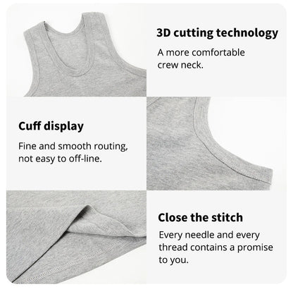 1/3 Piece Men's Wide-shouldered Cotton Vest Youth Sports Fitness Basketball Football Breathable Sweat-absorbent Joker Slim Top