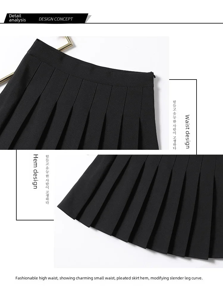 100-crotch Women Spring Summer Jk White A- crotch High-waist Short Skirt Autumn Winter Plaid Half-skirt