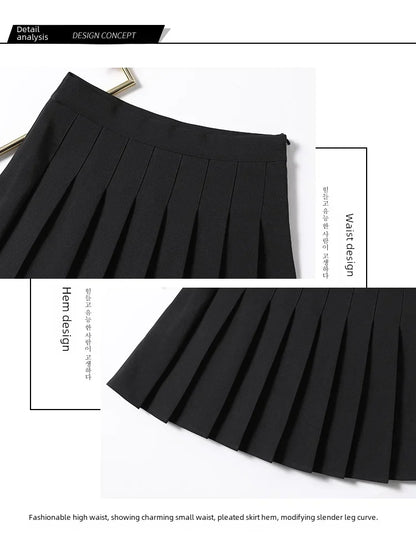 100-crotch Women Spring Summer Jk White A- crotch High-waist Short Skirt Autumn Winter Plaid Half-skirt