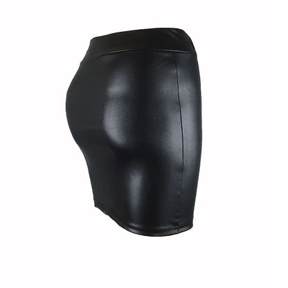 High-waist Tight Hip-hugging Skirt, Sexy Imitation Leather Hottie Skirt